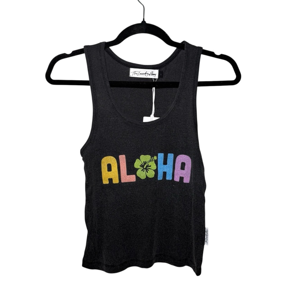The Laundry Room Black Aloha Tank Top